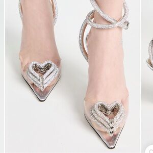 MACH & MACH Triple Heart crystal-embellished pumps